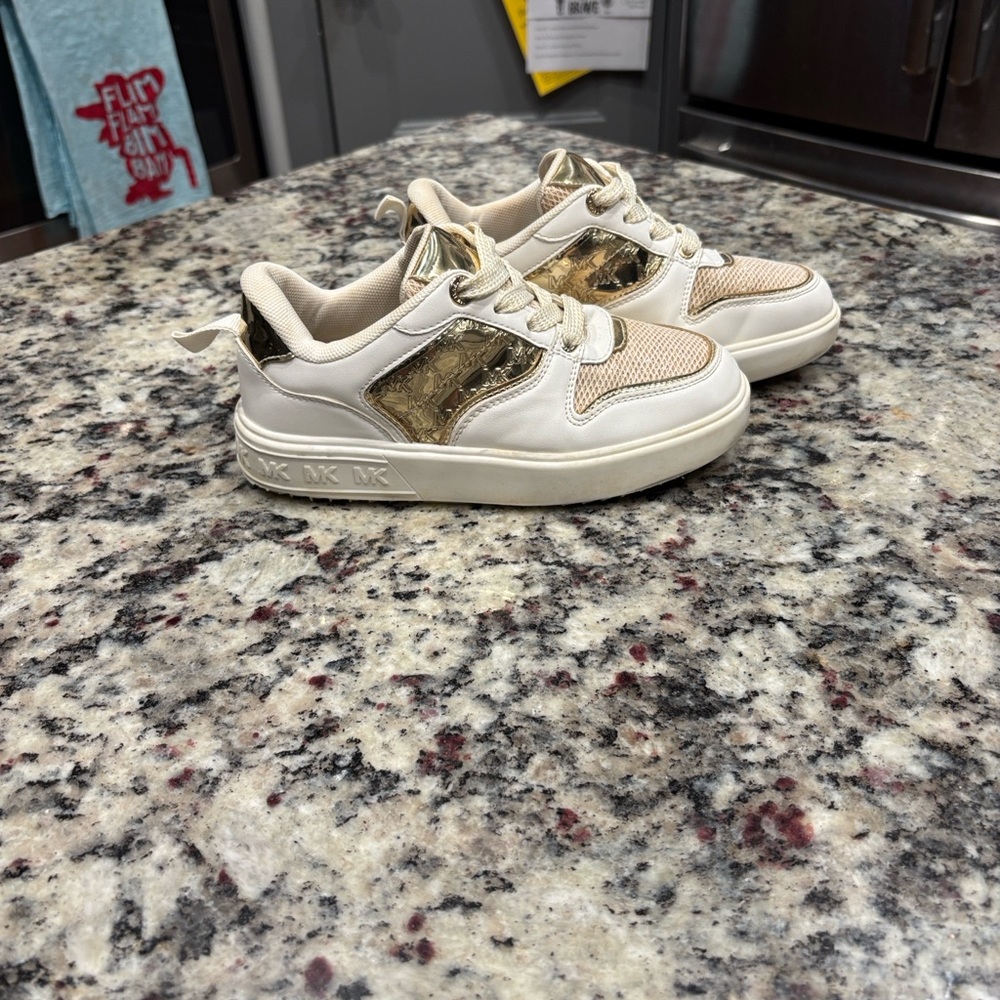 Michael Kors White and Gold Kids' Sneakers